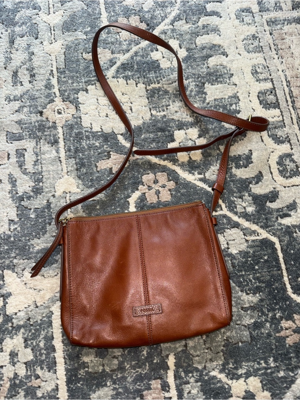 Fossil Brown Leather Crossbody Satchel